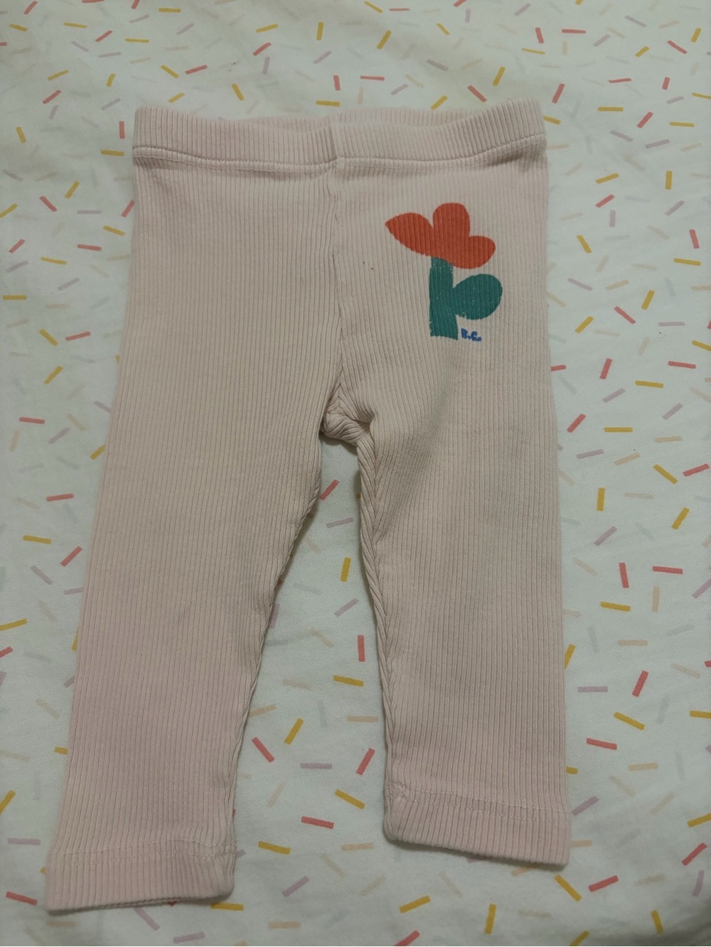 Bobo Choses Light Pink Ribbed Leggings